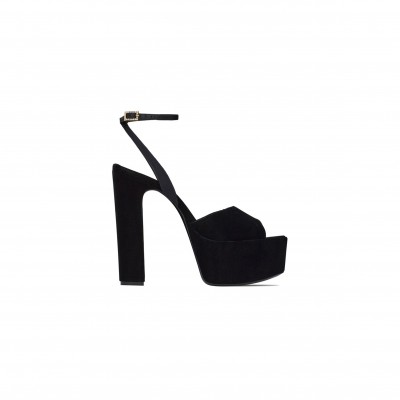 YSL JODIE PLATFORM SANDALS IN VELVET 716402GVOAB1000